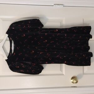 Old Navy girls size large puff sleeve velvety textured 10/12